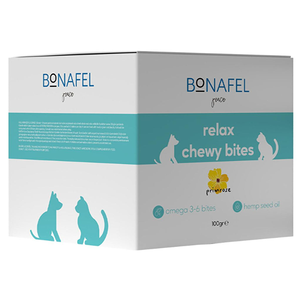 Bonafel Anti-Stress Chewable Tablets for Cats and Dogs - Natural Stress Relief, Omega 3-6 Supplement, Calming Treats for Pets