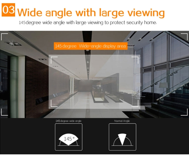 YB-30BH 3 inch Screen 1.0MP Security Camera Taking Picture Door Peephole, Support TF Card(Black)
