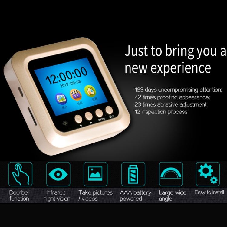 W5 2.4 inch Screen 2.0MP Security Camera No Disturb Peephole Viewer Doorbell, Support TF Card / Night Vision / Video Recording(Black)