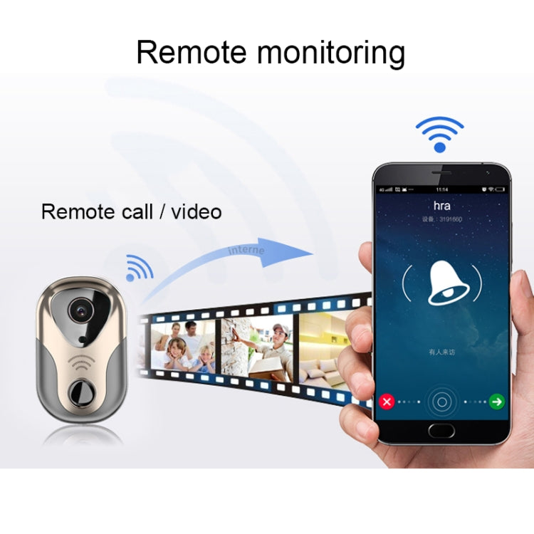 163Eye L1-NJ Smart Visual WIFI 1.3MP Network HD Intercom Doorbell , Support Micro SD Card  & Night Vision(Gold)