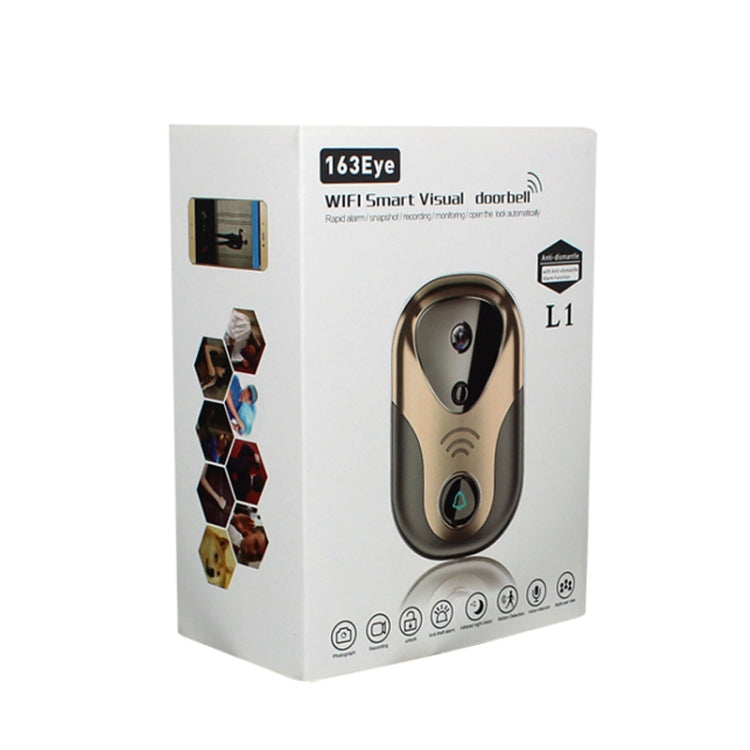 163Eye L1-NJ Smart Visual WIFI 1.3MP Network HD Intercom Doorbell , Support Micro SD Card  & Night Vision(Gold)