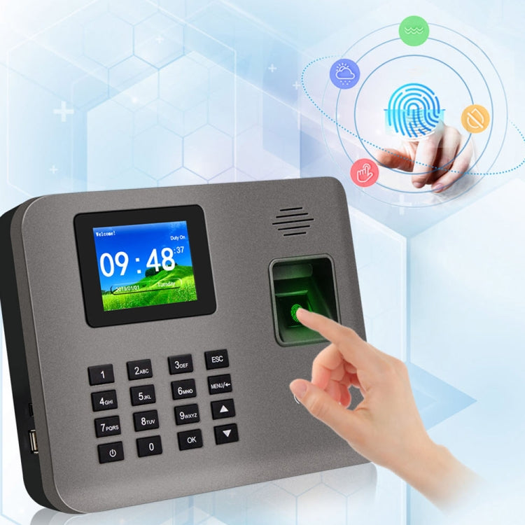 Realand AL325D Fingerprint Time Attendance with 2.4 inch Color Screen & ID Card Function & WiFi & Battery