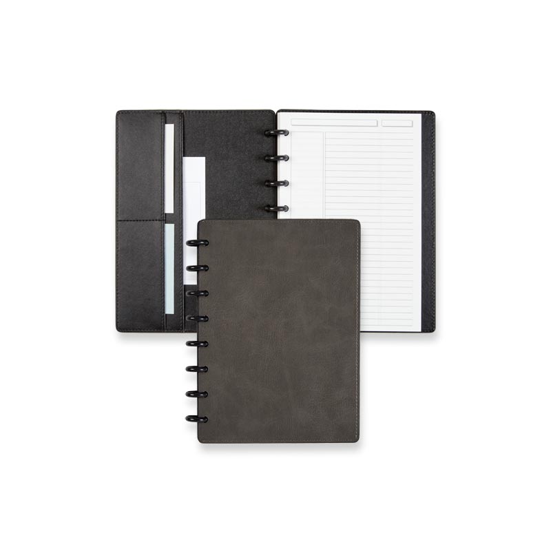 Circa Smooth Sliver Discbound Notebook with Pockets