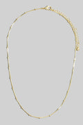 Gold Dipped Intricate Station Dainty Chain Necklace