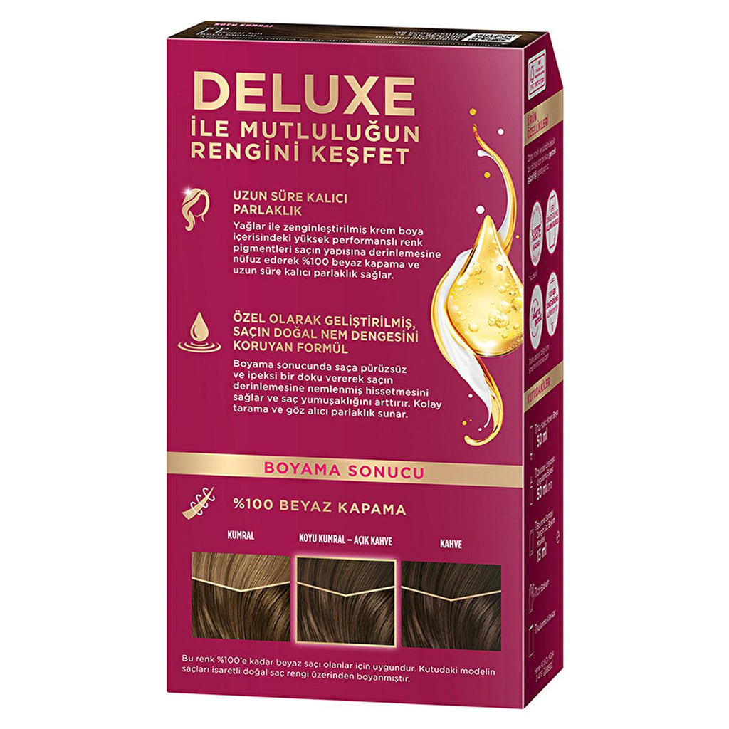 Palette Deluxe Dark Ash Blonde Hair Dye: Long Lasting Color & Shine, Deep Conditioning Micro Oils (Koyu Kumral Sa� Boyasõ)