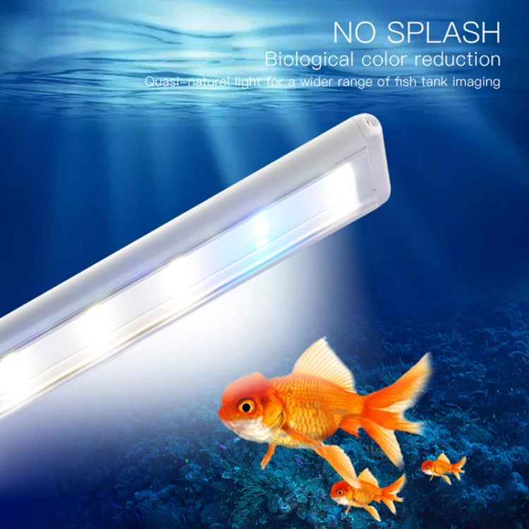 XY-15N/K Aquarium Glass Fish Tank LED Aquatic Bracket Lamp, US Plug(White Blue)