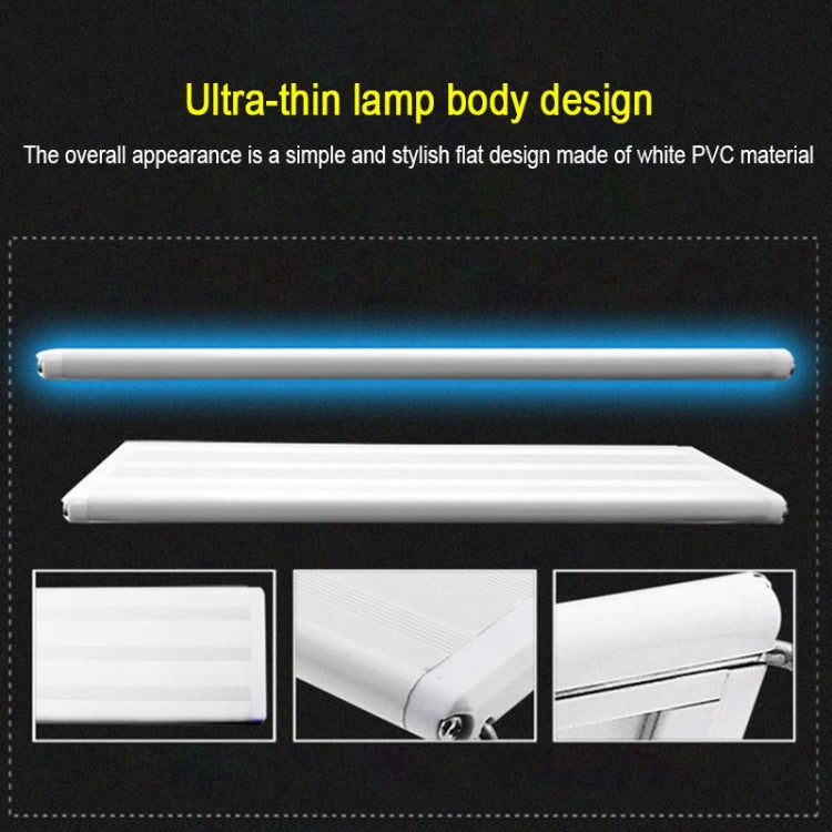 XY-15N/K Aquarium Glass Fish Tank LED Aquatic Bracket Lamp, US Plug(White Blue)