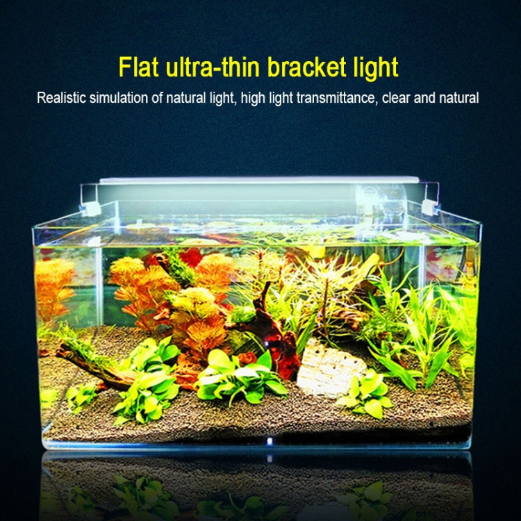 XY-15N/K Aquarium Glass Fish Tank LED Aquatic Bracket Lamp, US Plug(White Blue)