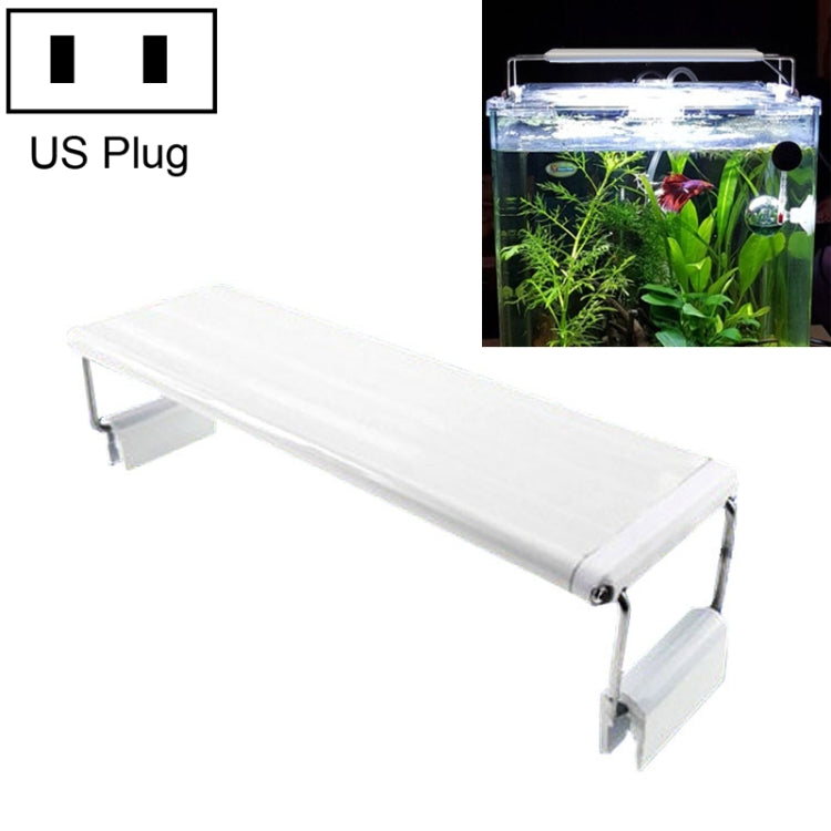 XY-30K Aquarium Glass Fish Tank LED Aquatic Bracket Lamp, US Plug(White Blue)