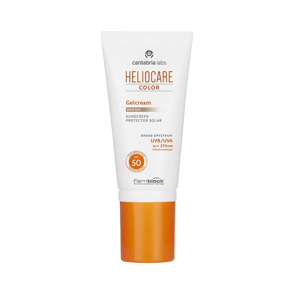 Heliocare SPF 50 Color Gelcream Brown Sunscreen Cream - Antioxidant, Non-Comedogenic, Oil-Free