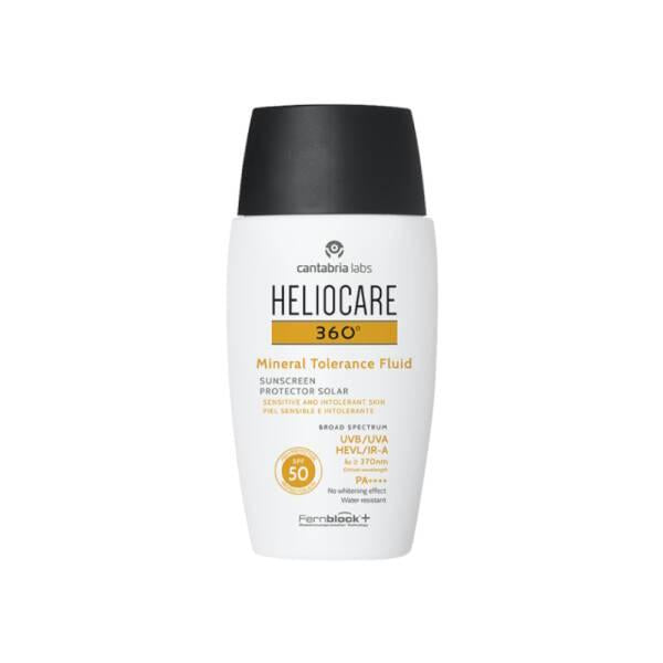 Heliocare Mineral Sunscreen Fluid SPF50+ - Sensitive Skin Protection, Water-Resistant & Non-Comedogenic