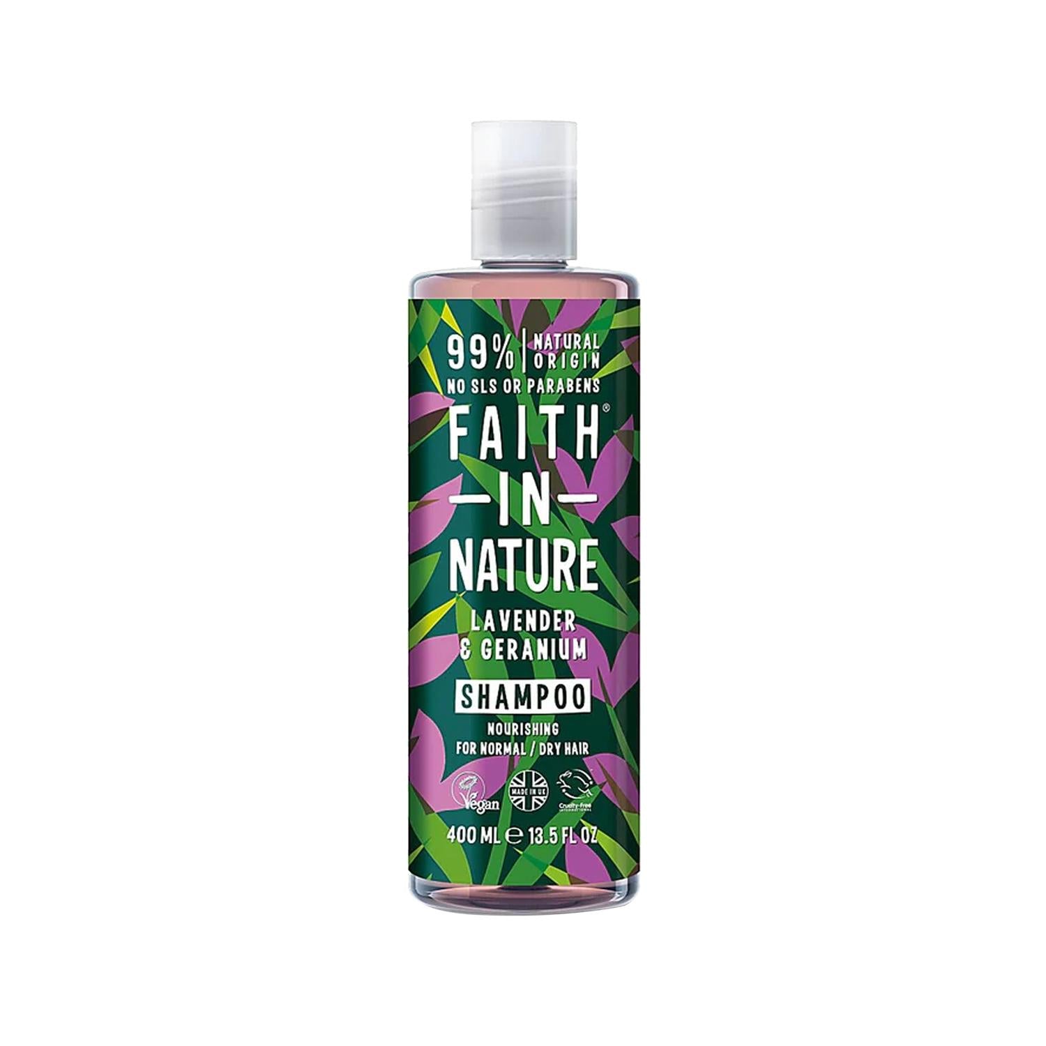 Faith In Nature Lavender & Geranium Shampoo for Normal to Dry Hair - Soothing, Natural Hair Care