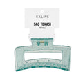 Eklips Rectangular Claw Clip Glittery Green Hair Accessory