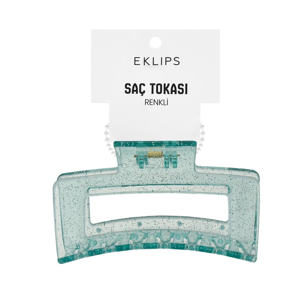 Eklips Rectangular Claw Clip Glittery Green Hair Accessory