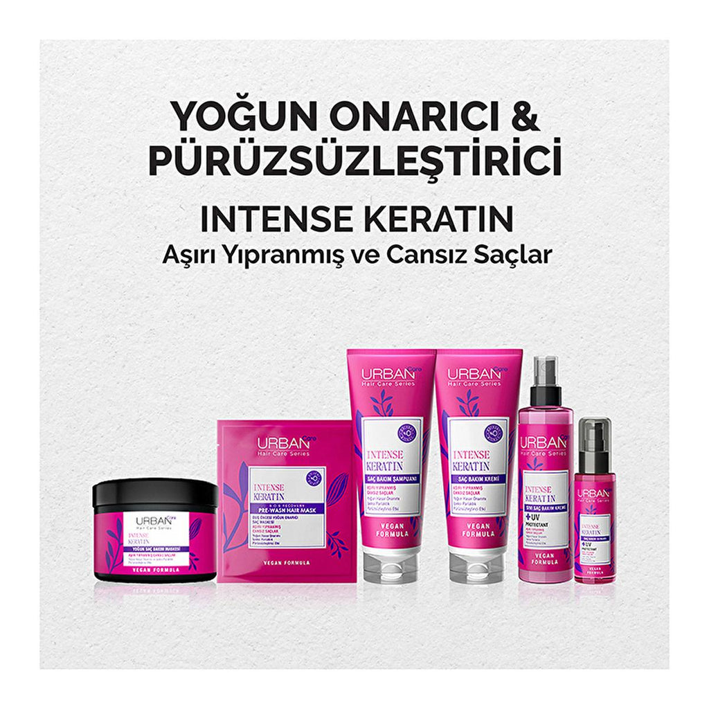Urban Care Intense Keratin Hair Treatment: Repairs Damaged Hair & Adds Shine | Leave-In Conditioner, Paraben-Free, Smoothing Spray