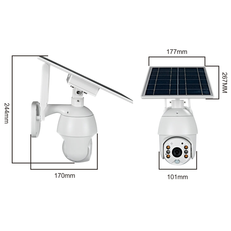 T16 1080P Full HD 4G (US Version) Network Monitoring Solar Powered Camera, Support PIR + Radar Alarm, Night Vision, Two Way Audio, TF Card