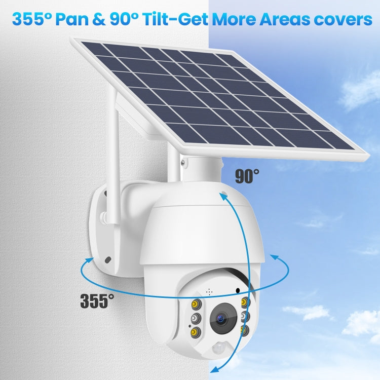 T16 1080P Full HD 4G (EU Version) Network Monitoring Solar Powered Camera, Support PIR + Radar Alarm, Night Vision, Two Way Audio, TF Card