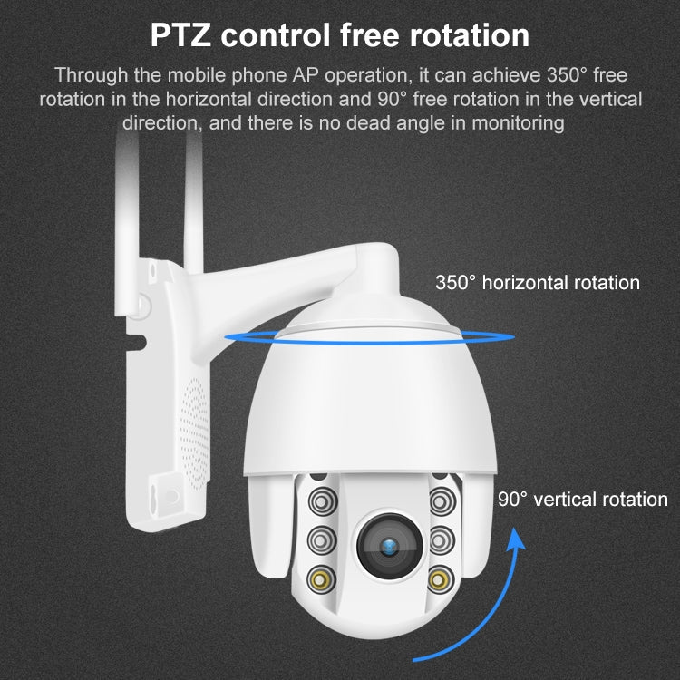 QX2 4G (EU Version) 1080P HD 360 Degrees Panoramic Day and Night Full-color IP66 Waterproof Smart Camera, Support Motion Detection / Two-way Voice / TF Card, US Plug