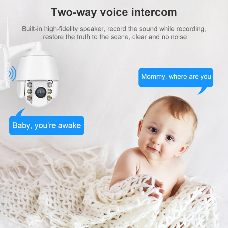 QX2 4G (EU Version) 1080P HD 360 Degrees Panoramic Day and Night Full-color IP66 Waterproof Smart Camera, Support Motion Detection / Two-way Voice / TF Card, US Plug