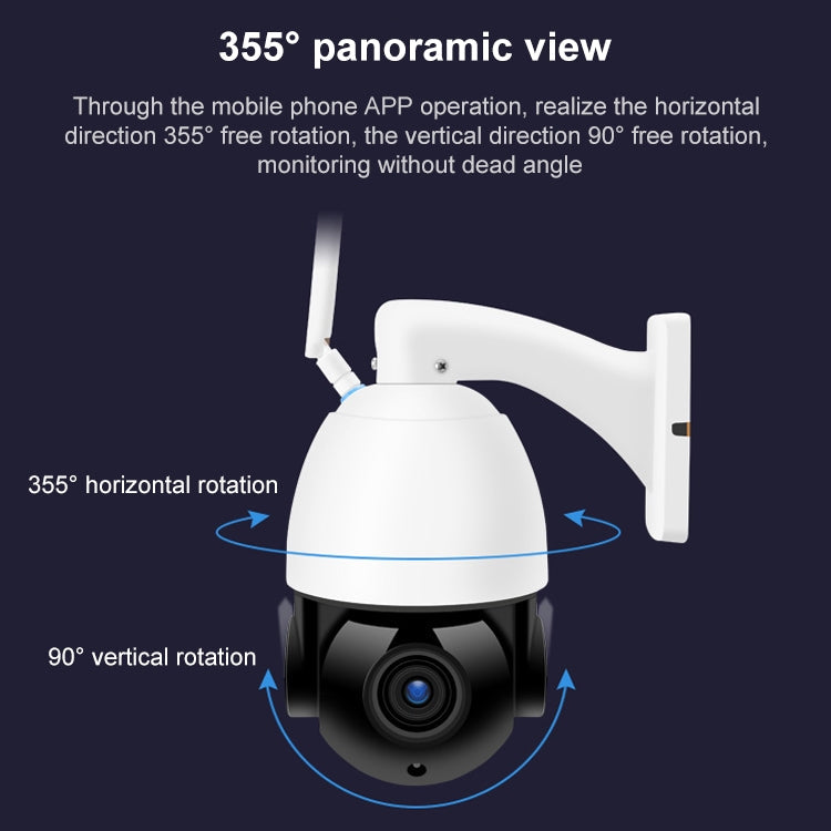 QX5 4G (EU Version) 2.0 Million Pixels 1080P HD 20X Zoom Dome Smart Camera, Support Infrared Night Vision / Motion Detection / Voice Intercom / TF Card, AU Plug