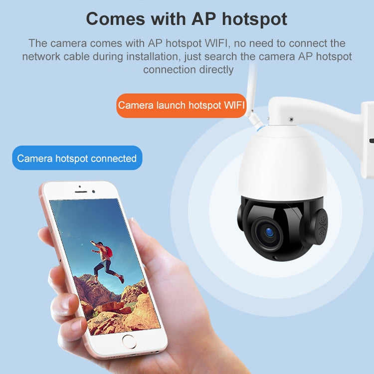 QX5 2.0 Million Pixels 1080P HD 20X Zoom Wireless WiFi Dome Smart Camera, Support Infrared Night Vision / Motion Detection / Voice Intercom / TF Card, EU Plug