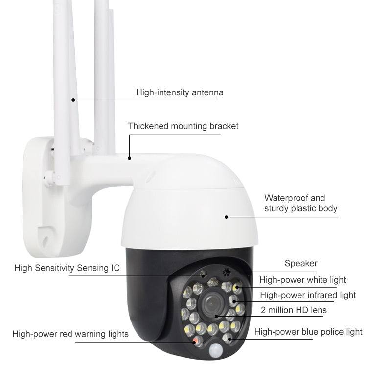 QX27 1080P WiFi High-definition Surveillance Camera Outdoor Dome Camera, Support Night Vision & Two-way Voice & Motion Detection(EU Plug)