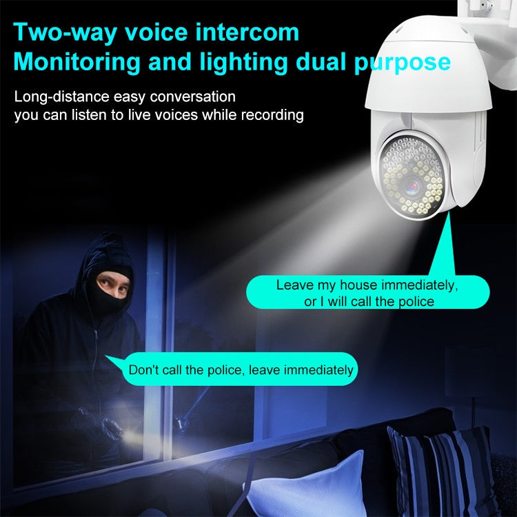 QX38 1080P WiFi High-definition Surveillance Camera Outdoor Dome Camera, Support Night Vision & Two-way Voice & Motion Detection(UK Plug)
