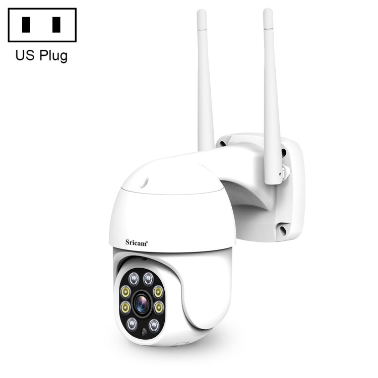 Sricam SP028 1080P HD Outdoor PTZ Camera, Support Two Way Audio / Motion Detection / Humanoid Detection / Color Night Vision / TF Card, US Plug