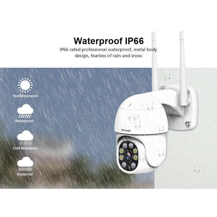 Sricam SP028 1080P HD Outdoor PTZ Camera, Support Two Way Audio / Motion Detection / Humanoid Detection / Color Night Vision / TF Card, UK Plug
