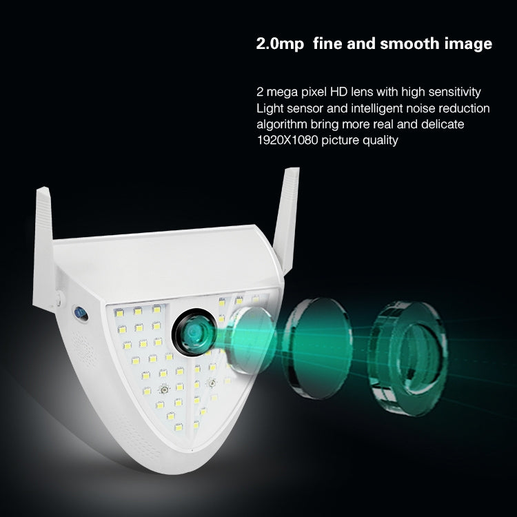 DP16 2.0 Megapixel 42 LEDs Garden Light Smart Camera, Support Motion Detection / Night Vision / Voice Intercom / TF Card, UK Plug