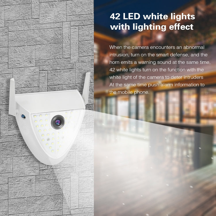 DP16 2.0 Megapixel 42 LEDs Garden Light Smart Camera, Support Motion Detection / Night Vision / Voice Intercom / TF Card, UK Plug
