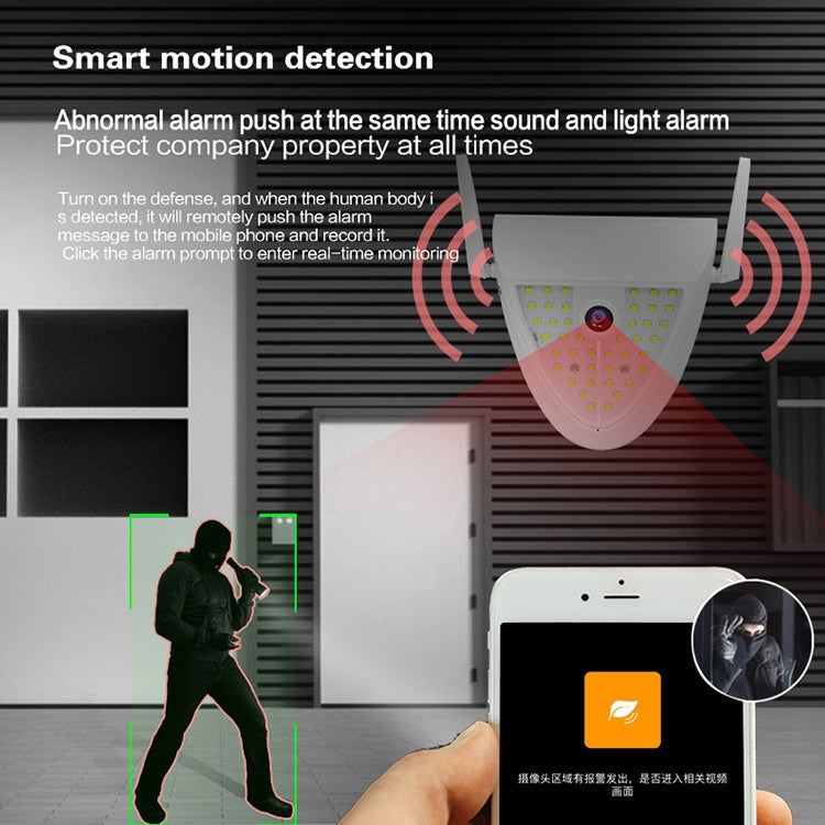 DP16 2.0 Megapixel 42 LEDs Garden Light Smart Camera, Support Motion Detection / Night Vision / Voice Intercom / TF Card, EU Plug