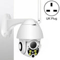 Wireless Surveillance Camera HD PTZ Home Security Outdoor IP66 Waterproof Network Dome Camera, Support Night Vision & Motion Detection & TF Card, UK Plug