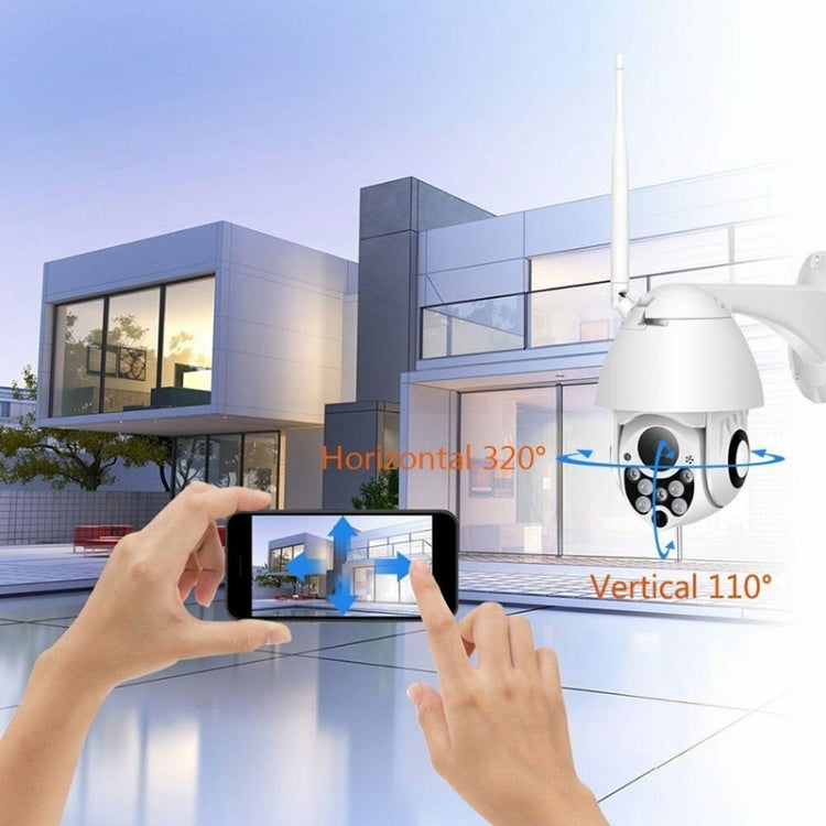 Wireless Surveillance Camera HD PTZ Home Security Outdoor IP66 Waterproof Network Dome Camera, Support Night Vision & Motion Detection & TF Card, UK Plug
