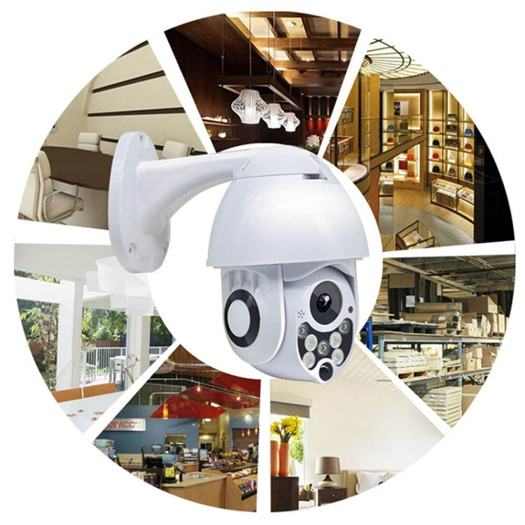 Wireless Surveillance Camera HD PTZ Home Security Outdoor IP66 Waterproof Network Dome Camera, Support Night Vision & Motion Detection & TF Card, EU Plug