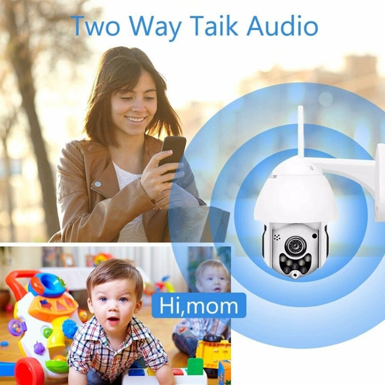 Wireless Surveillance Camera HD PTZ Home Security Outdoor IP66 Waterproof Network Dome Camera, Support Night Vision & Motion Detection & TF Card, UK Plug
