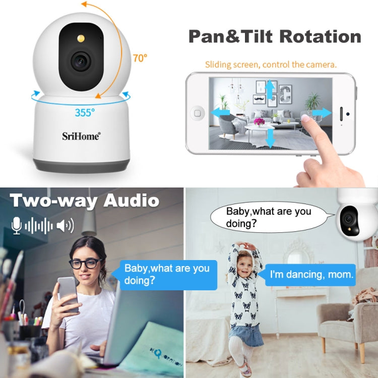 SirHome SH038 5MP QHD 5G WiFi IP Camera, Support Night Color & Motion Detection & Two Way Talk & Human Detection & TF Card, EU Plug