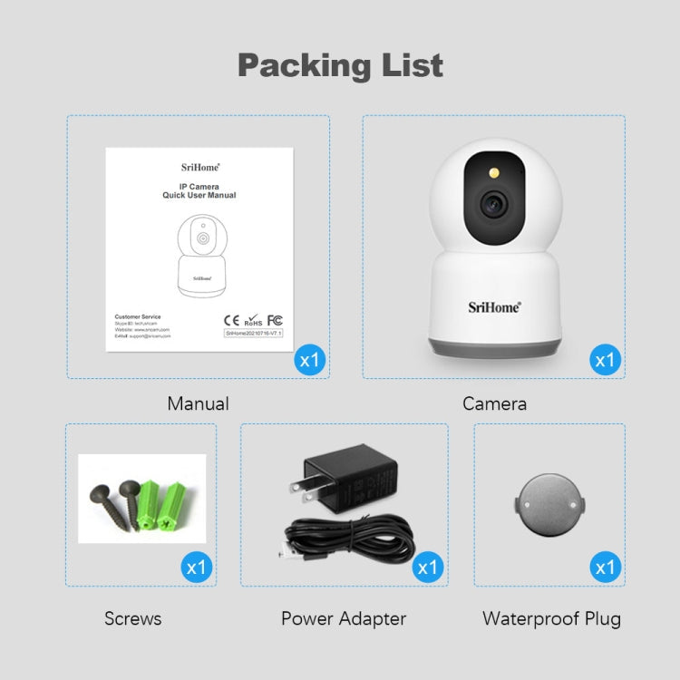 SirHome SH038 5MP QHD 5G WiFi IP Camera, Support Night Color & Motion Detection & Two Way Talk & Human Detection & TF Card, UK Plug