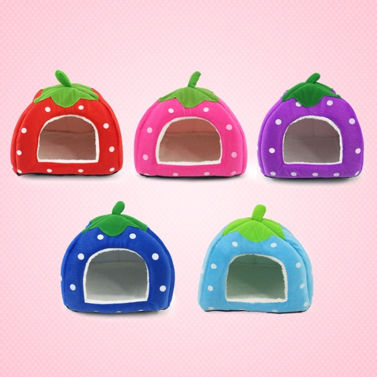 Strawberry Shaped Foldable Short Plush Pet House Nest, Size: L(Purple)