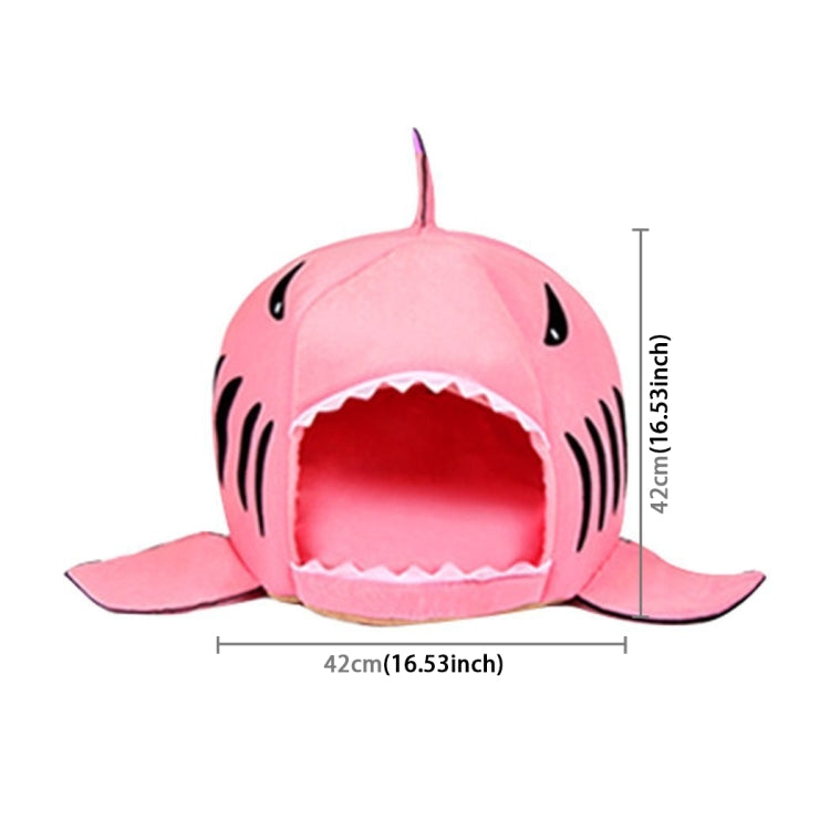 Indoor Pet Dog Puppy Cat Warm House Sharks Pet Sleeping Bed Nest, S Size: 42x42x42cm(Pink)