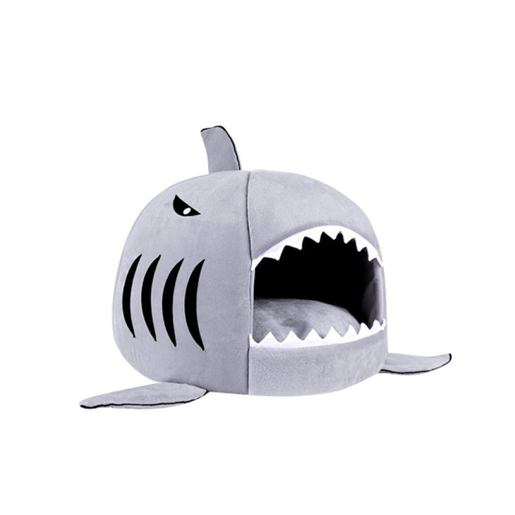 Indoor Pet Dog Puppy Cat Warm House Sharks Pet Sleeping Bed Nest, S Size: 42x42x42cm(Grey)