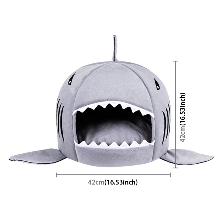 Indoor Pet Dog Puppy Cat Warm House Sharks Pet Sleeping Bed Nest, S Size: 42x42x42cm(Grey)
