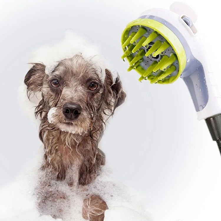 Pet Shower Shower Brush with Non-slip Handle Nozzle(Orange)