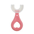 U-shaped Children Baby Hand-held Soft Toothbrush Brushing Artifact for 2-6 Years Old, Style: Heart Shape(Pink)