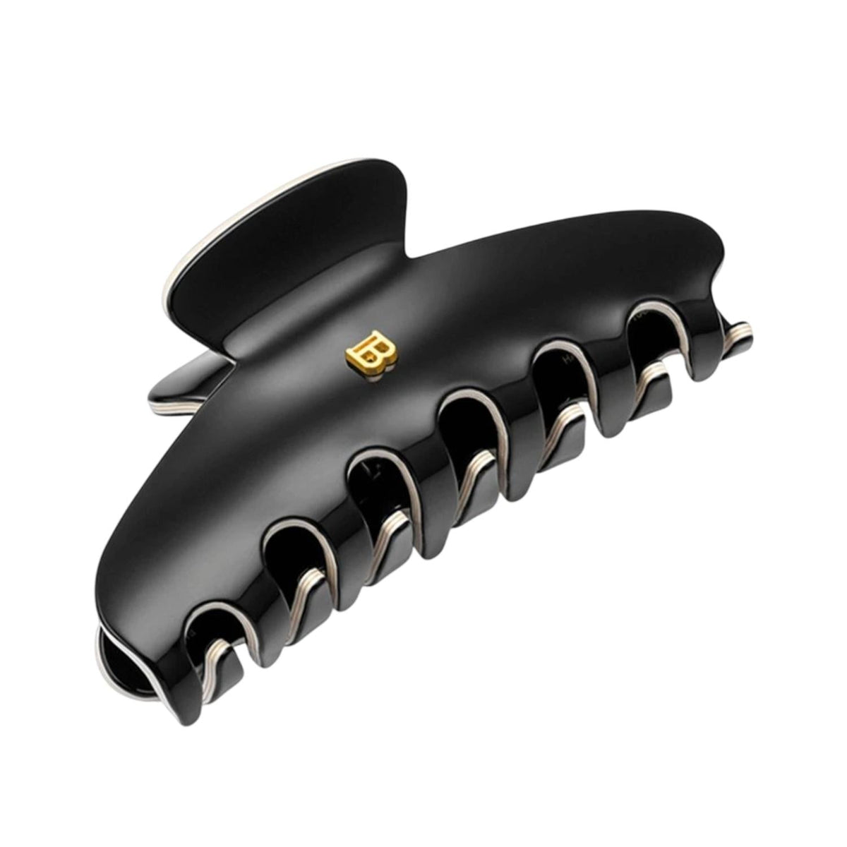 Balmain Cellulose Acetate Pince a Cheveux Hair Clip Black White