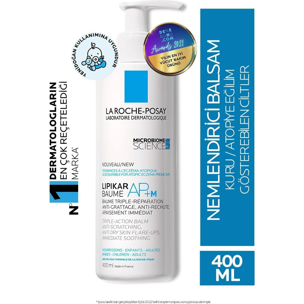 La Roche Posay Lipikar Baume AP +M Moisturizing Body Balm - Fragrance-Free Skincare for Dry, Sensitive Skin - 13.53 fl oz