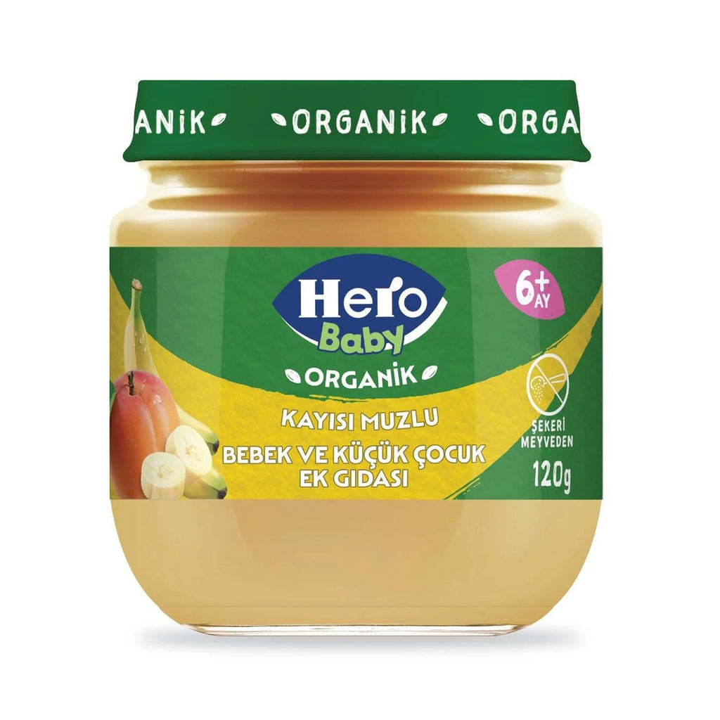 Hero Baby Organic Apricot and Banana Puree Baby Food 120g
