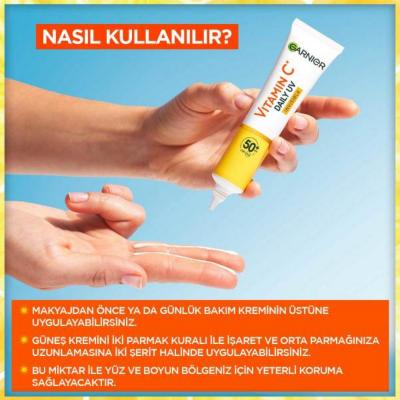 Garnier Vitamin C Face Moistizer with SPF50+ - Daily Face Cream for Sensitive Skin, Vegan Friendly