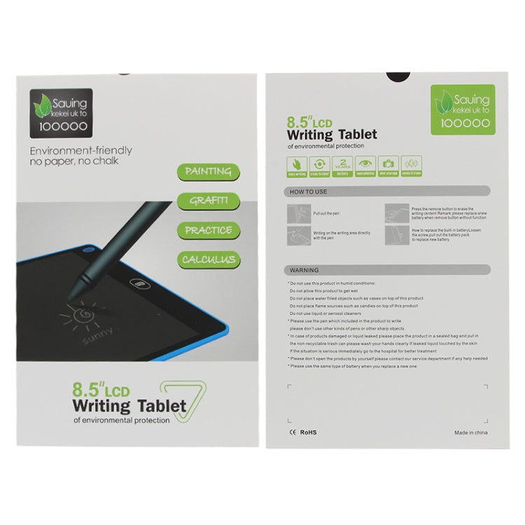 Portable 8.5 inch LCD Writing Tablet Drawing Graffiti Electronic Handwriting Pad Message Graphics Board Draft Paper with Writing Pen(White)