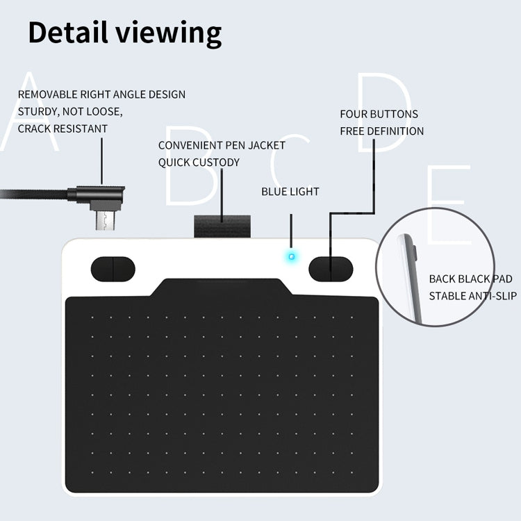 10Moons T503 Drawing Tablet Can Be Connected to mobile Phone Tablet with 8192 Passive Pen(Pink)